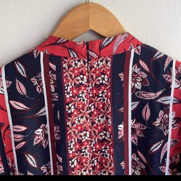 Vince Camuto Scarf Print Handkerchief Hem Long Sleeve Shirtdress - Picture 8 of 8